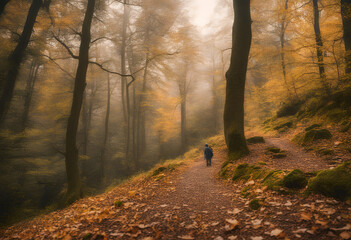 Obraz premium 14 hiking senior couple hike walking nordic sport athletic active althy alth season fit fitness pensioner recreation forest
