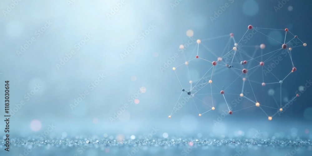 Leinwandbilder abstract network connections interlinked nodes and bright glimmering surface