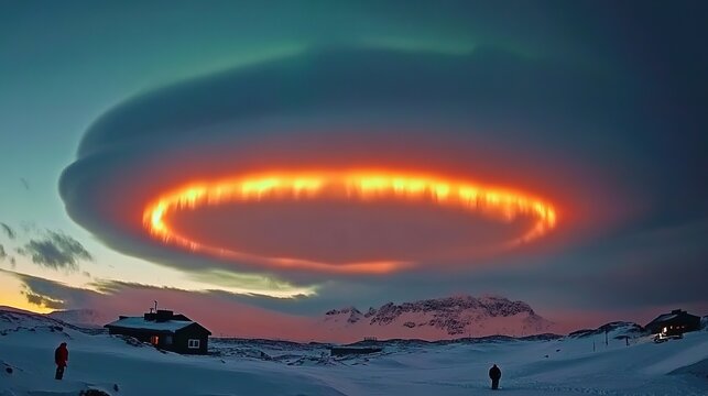 The Antarctic Aurora: A Natural Light Phenomenon Displaying Dynamic Patterns of Brilliant Colors in the Southern Sky.  
