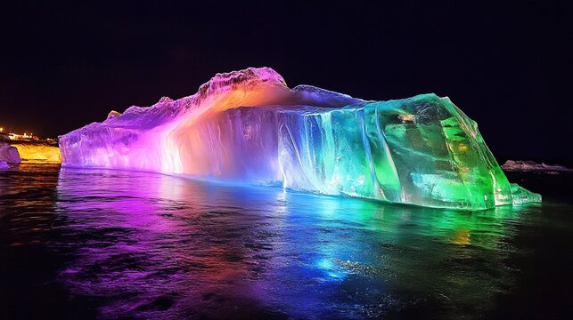 The Antarctic Aurora: A Natural Light Phenomenon Displaying Dynamic Patterns of Brilliant Colors in the Southern Sky.  