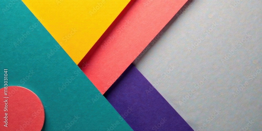 Aufkleber abstract colorful geometric paper design with overlapping shapes and a circular element