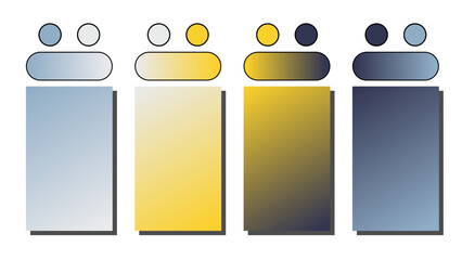 Set of vector gradient background. Cover set design with Blue Gray, Pewter, Yellow, Dark Blue color. Beautiful abstract gradient for covers, wallpapers, branding, business cards. Vector illustration