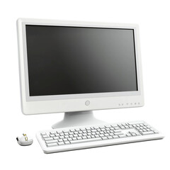 Fototapeta premium computer monitor with mouse Isolated on Transparent Background