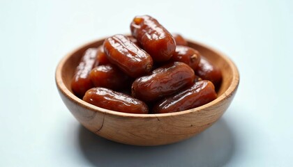 Sweet Dates in Wooden Bowl: A Warm and Rustic Still Life