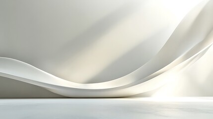 Abstract White Curving Form Minimalist Design