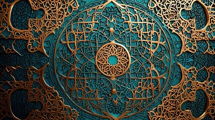 Moon and abstract luxury islamic elements background