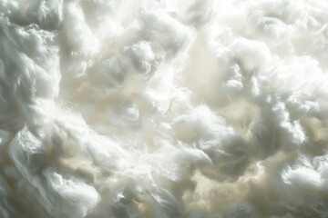 Fluffy white cotton fiber texture; soft, light, and airy. Ideal for backgrounds, product displays, or designs needing a gentle, cloud-like feel.