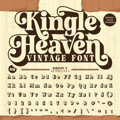 Transparent Kingle Heaven Retro Vintage Display bold Font alphabet.eps