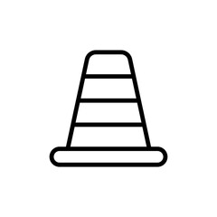 cone barrier icon line vector design template with trendy style