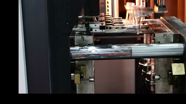 The drinking water bottle manufacturing process by blow mold machine.