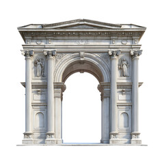 Naklejka premium Interactive Projection Mapping Architecture with White Arch Isolated on Transparent Background