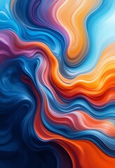 Obraz premium Abstract Colorful Swirling Waves Design Artwork