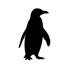 Penguin icon silhouette vector illustration on white background.