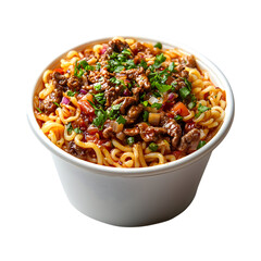 Koshari Bowl of Noodles Isolated on Transparent Background