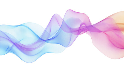 Abstract Colorful Flowing Wave Gradient. Isolated on Transparent Background Cutout. PNG.