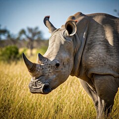 Fototapeta premium Rhinos communicate through 