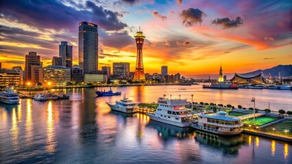 Kobe Port Dusk: Candid Japanese Cityscape Photography