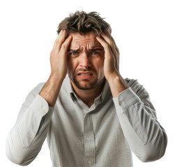 PNG Real man Acting stressed photo white head.