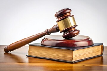 Obraz premium Law Book, Gavel, Justice: Candid Legal Education Stock Photo