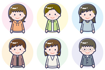 いろいろな人物セット_笑顔_10代男女