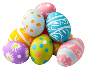 PNG Pile of Easter eggs painted easter celebration.