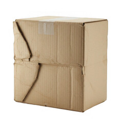 Unpacking a Damaged Cardboard Box Warehouse Product Review Indoor Close-Up Shipping Challenges