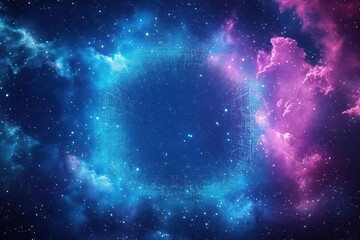 Naklejka premium Cloud storage fusion in a surreal data landscape, soft ethereal light, wide-angle view, blending technology and nature