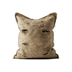 Damaged Decorative Pillow Home Interior Textile Art Rustic Design Close-Up Unique Aesthetic Appeal