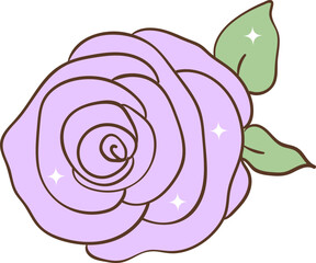 Obraz premium Whimsical Hand-Drawn Rose, Flower. Vector Illustration