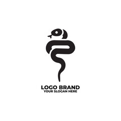 minimalist flat logo of a snake