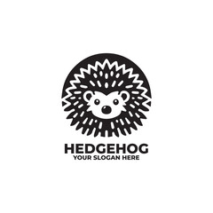 flat minimalist logo of a hedgehog