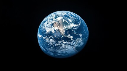 Naklejka premium Stunning View of Earth from Space with Vivid Blue and Green Colors