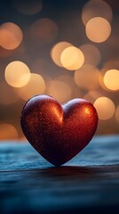 Romantic Glittering Heart Shaped Bokeh Background for Valentine s Day