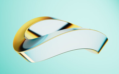 Abstract gradient glass geometry background, 3d rendering.