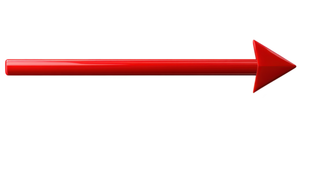 Red arrow pointing upwards, a symbol of growth, progress and success in business