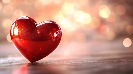 Big Red Heart with Glowing Bokeh Backdrop for Valentine s Day