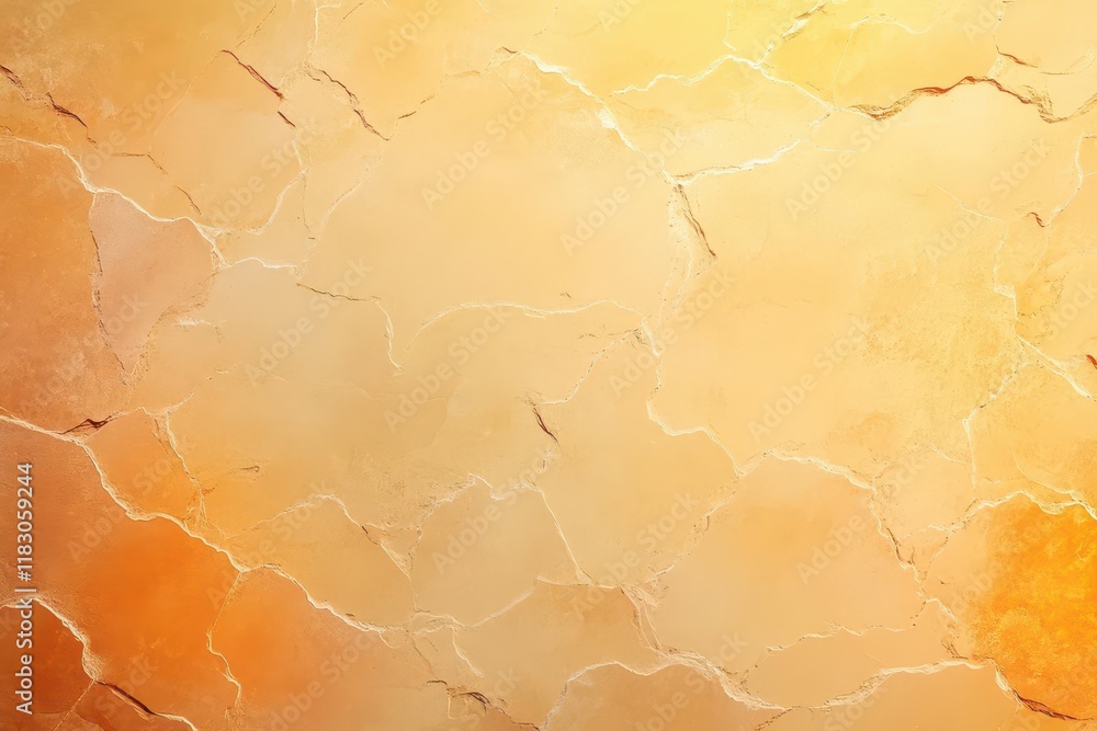 Poster Vibrant Yellow and Orange Background Featuring Distinctive Cracks Evoking a Sense of Warmth and Texture in a Dynamic Artistic Composition