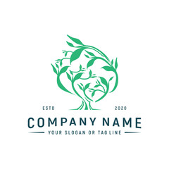 brain tree logo design element vector template