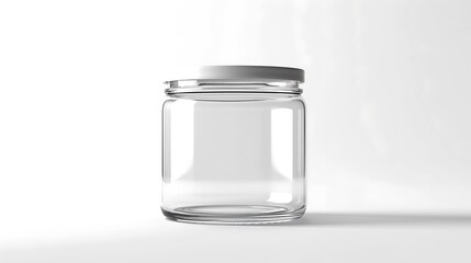 A classic clear glass jar on the beautifull empty background