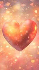 Glowing Heart in Ethereal Bokeh Valentine s Background