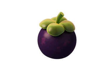 Mangosteen fruit with sweet and refreshing taste, 3d rendering.