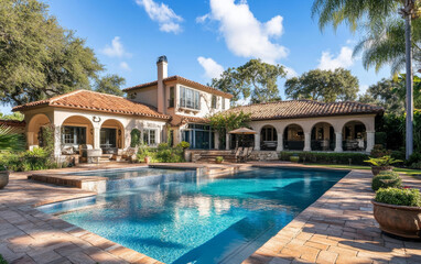 Fototapeta premium swimming pool in hotel resort