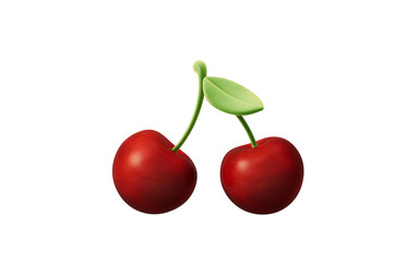 Cherry fruit with sweet and refreshing taste, 3d rendering.