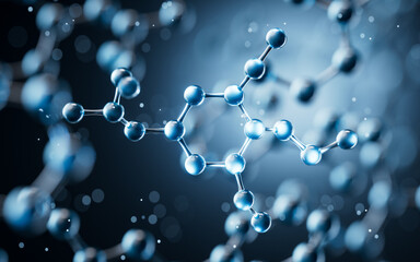 Transparent molecules background, 3d rendering.
