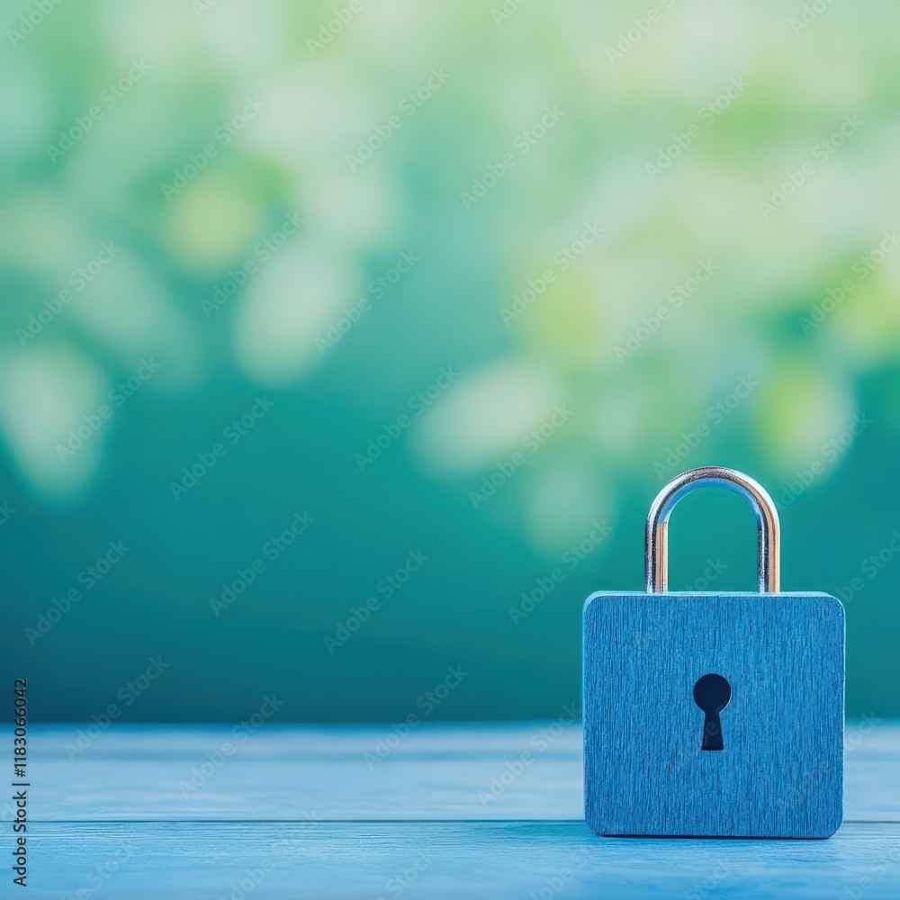 Poster A Close Up of a Vintage Padlock Resting on a Wooden Table Evoking Themes of Security and Mystery in a Rustic and Timeless Setting
