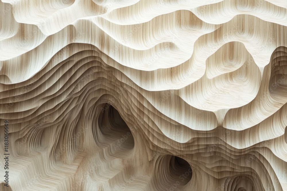 Poster textured layers of natural wood grain creating unique patterns and contours evoking organic depth an