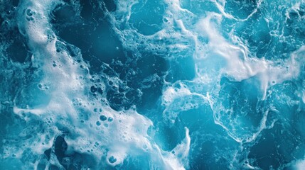 Fototapeta premium Ocean Waves Abstract Texture: Turquoise Sea Foam Close Up