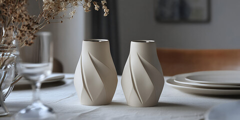 Dining Table with Ceramic Vases, Minimalist Table Decor
Ceramic Vase Elegance
Dining Table Simplicity
Modern Table Setting
Elegant Vases on Table
Neutral Dining Aesthetic