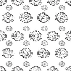donut icon pattern. donut seamless pattern. doodle donut seamless pattern. donut icon background