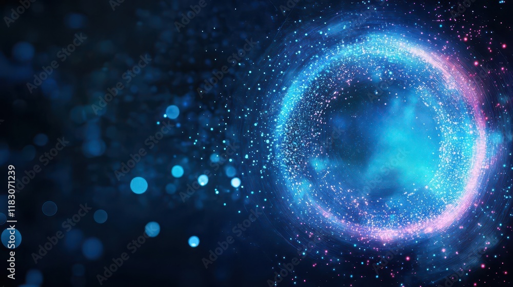 Poster vibrant blue and pink galaxy filled with twinkling stars creating a dreamy and enchanting celestial 